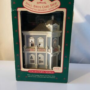 Hallmark Hall Bro's Card Shop Ornament in White and Gray